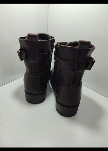 Polaris Kahverengi Deri Biker Stiletto Bot - Görsel 4