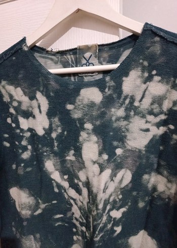 Bohem Uzun Kollu Batik Desenli Kadın Kazak - Görsel 2