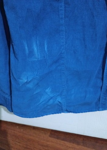 Düğmeli Mavi Denim Kadın Gömlek - Görsel 3