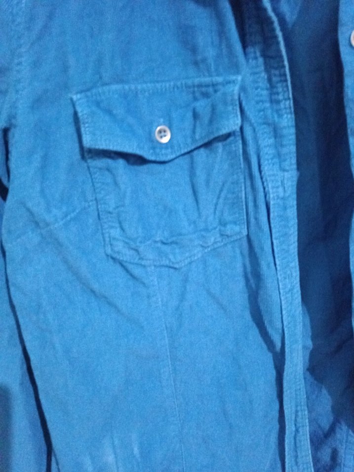 Düğmeli Mavi Denim Kadın Gömlek - Görsel 4