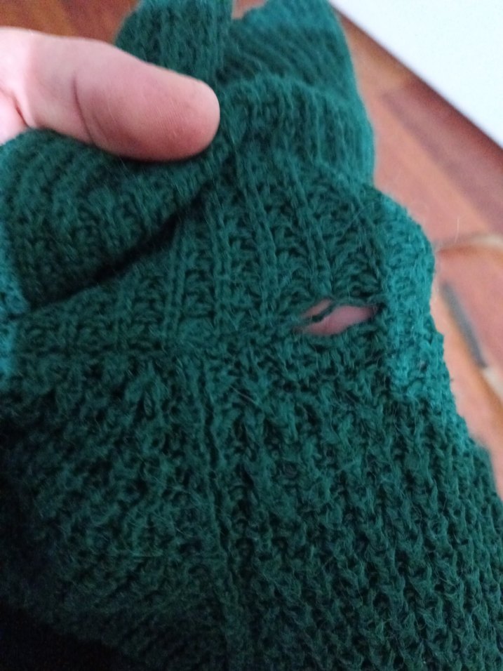 Kadın Yeşil Boğazlı Örgü Kazak - Görsel 4