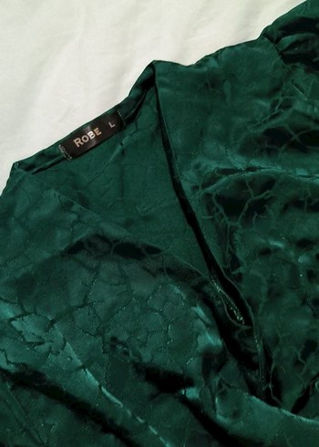 Yeşil V Yakalı Midi Kadın Elbise - Görsel 6