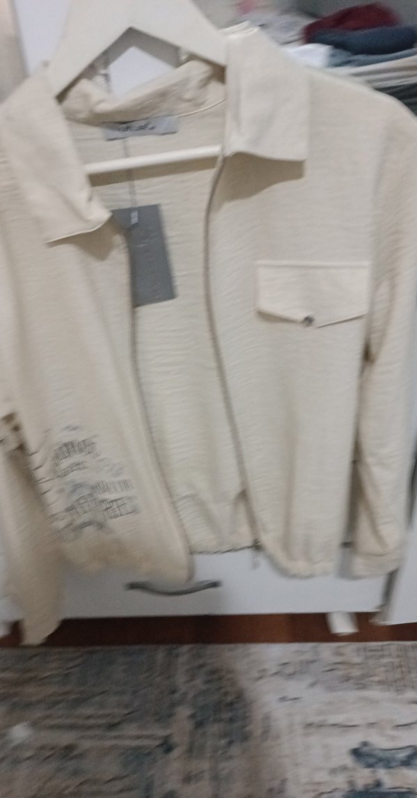 Bej Fermuarlı Keten Gömlek - Görsel 2