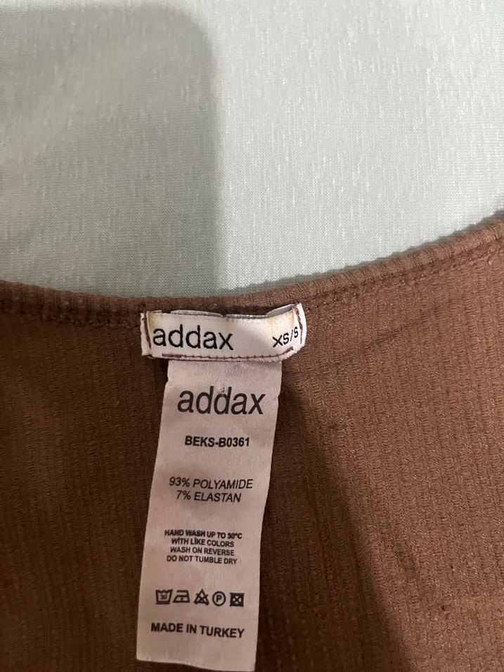 Kahverengi Uzun Kollu Crop Top - Görsel 2