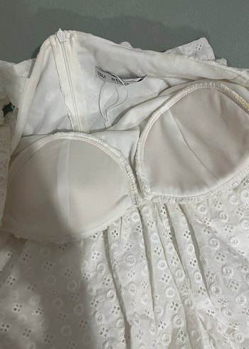 Dantel Detaylı Beyaz Midi Bohem Elbise - Görsel 2