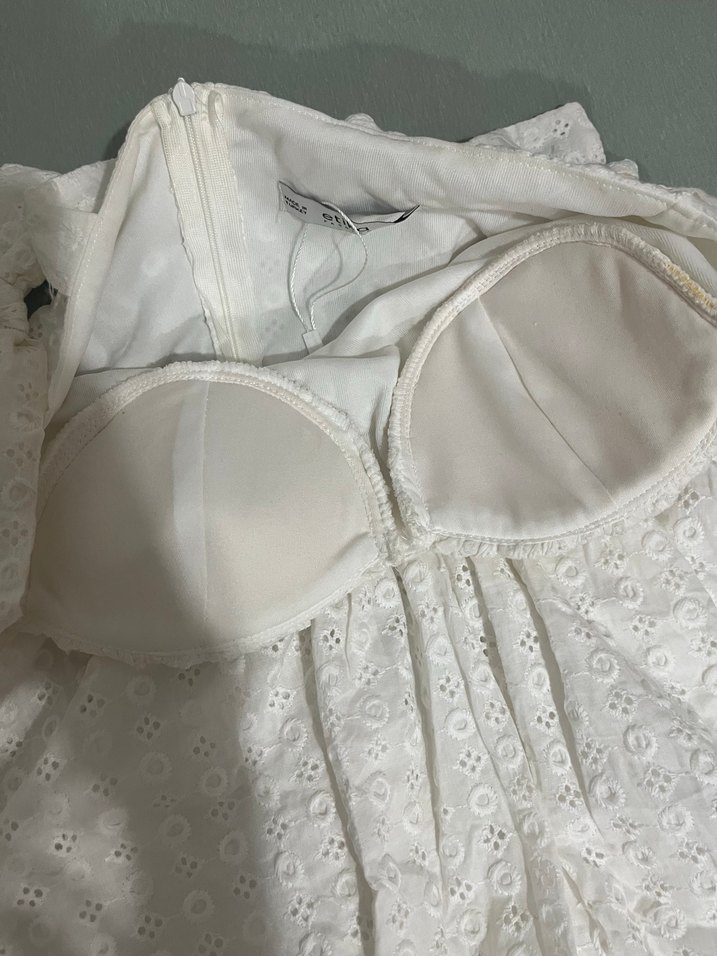 Dantel Detaylı Beyaz Midi Bohem Elbise - Görsel 2