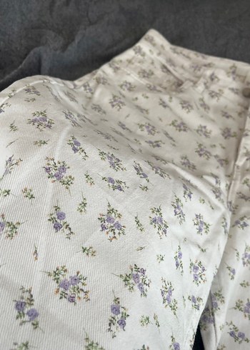 Pamuklu Desenli Rahat Kesim Kadın Pantolon - Görsel 4