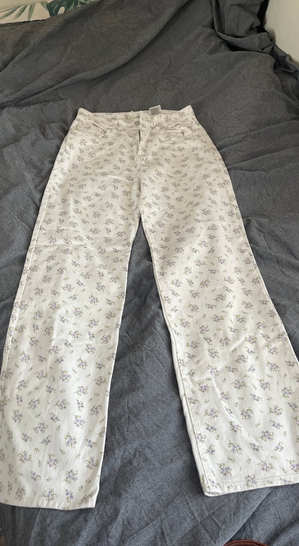 Pamuklu Desenli Rahat Kesim Kadın Pantolon - Görsel 2