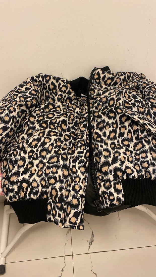 Leopar Desenli Kadın Kışlık Midi Mont - Görsel 2