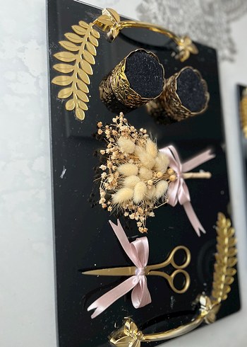 Altın Detaylı Nişan-Söz Tepsisi Damat Fincanı - Görsel 8