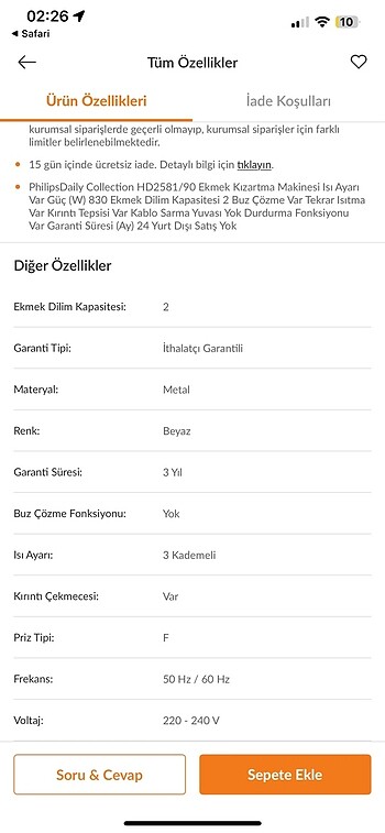 Philips Ekmek kızartma makinesi