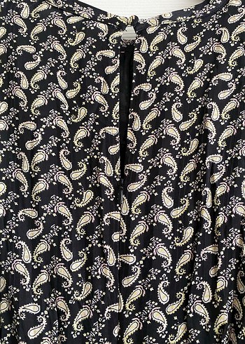 Siyah-Bej Desenli Midi Elbise - Görsel 3