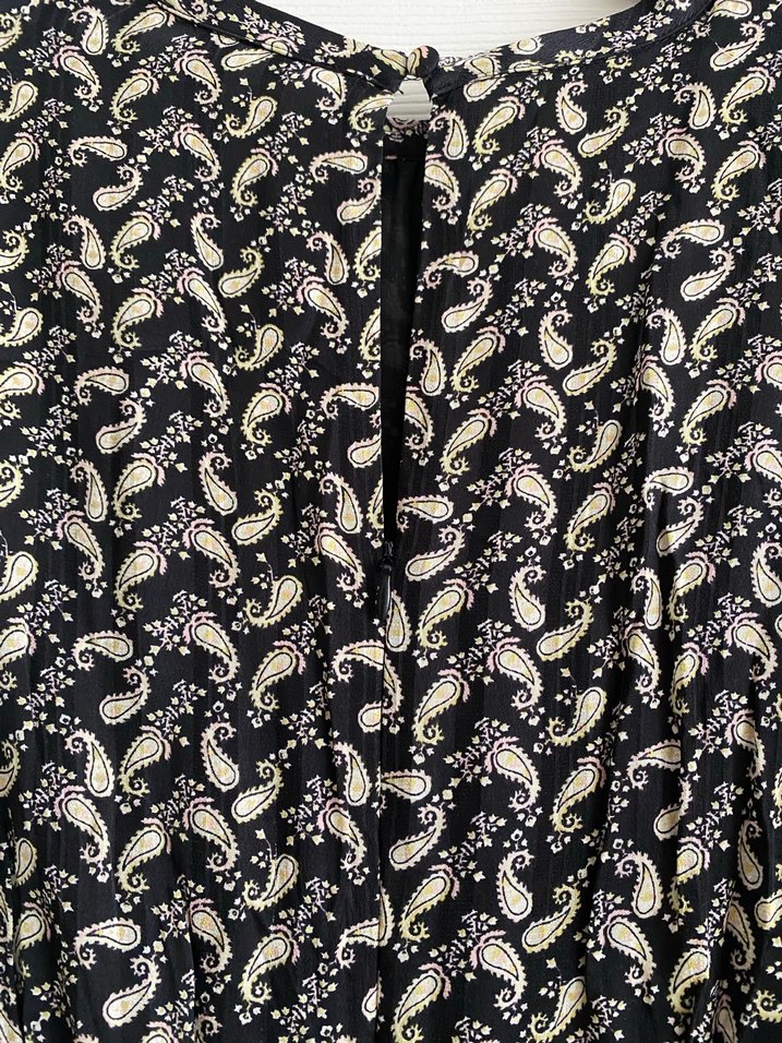 Siyah-Bej Desenli Midi Elbise - Görsel 3