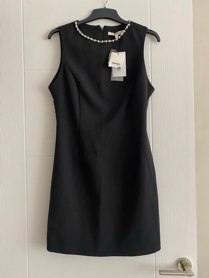 Zincir Detaylı Siyah Midi Abiye Elbise - Görsel 2