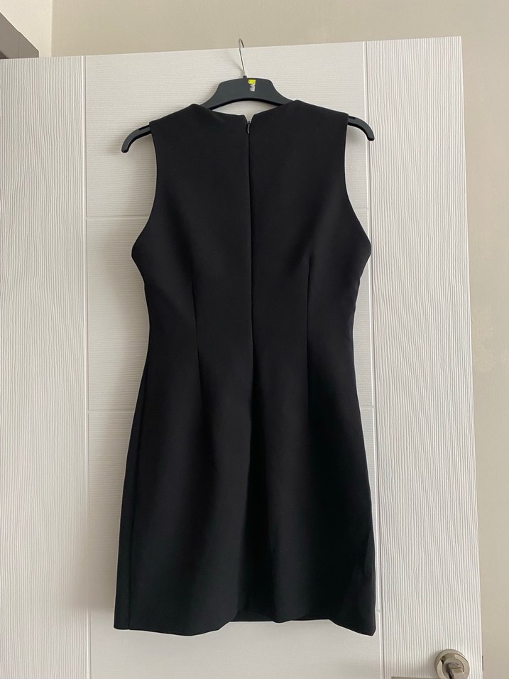 Zincir Detaylı Siyah Midi Abiye Elbise - Görsel 3