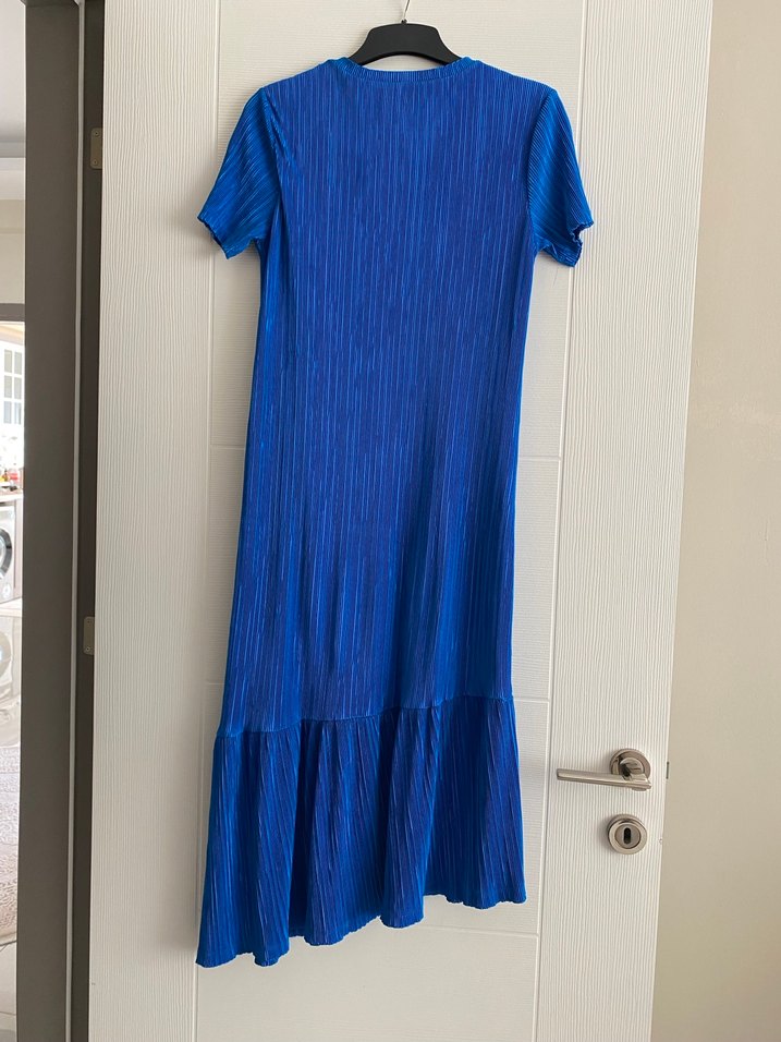 Mavi Piliseli Kadın Uzun Elbise - Görsel 2