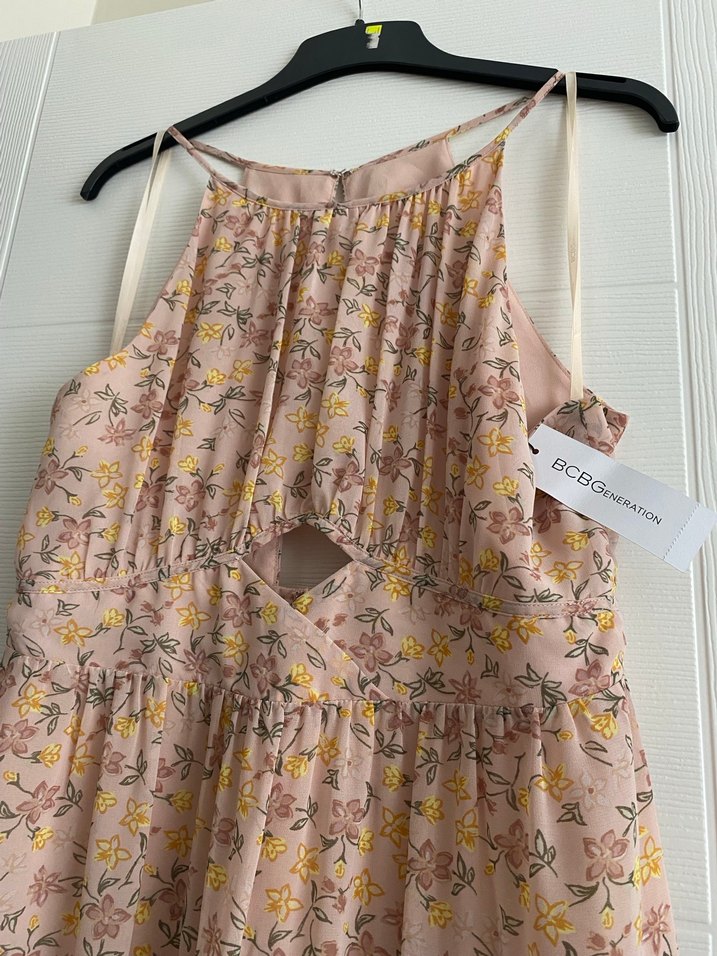 Bej Desenli Bohem Uzun Elbise - Görsel 3