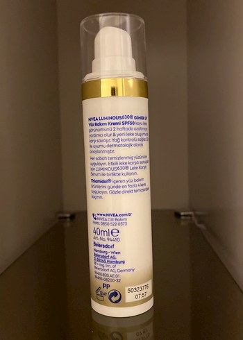 Nivea Luminous Antispot Güneş Koruyucu Krem SPF 50 - Görsel 2