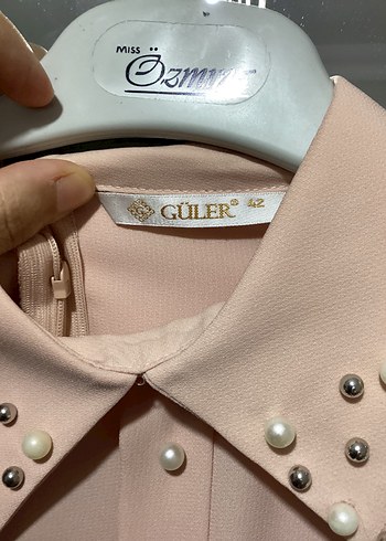 Düğmeli Uzun pudra Kadın Tunik - Görsel 3