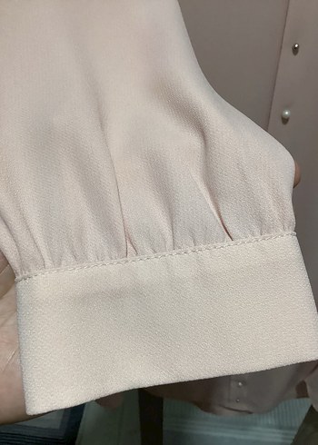 Düğmeli Uzun pudra Kadın Tunik - Görsel 6