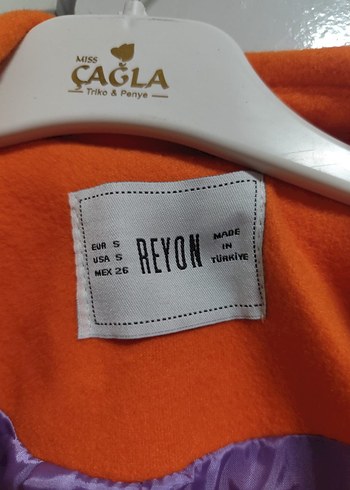 Turuncu Midi Kadın Kaban Düğmeli - Görsel 4