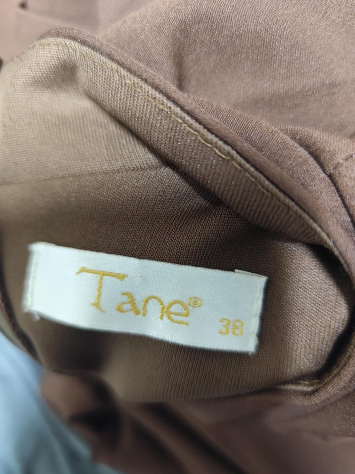 Kahverengi Drapeli Uzun Kalem Elbise - Görsel 3