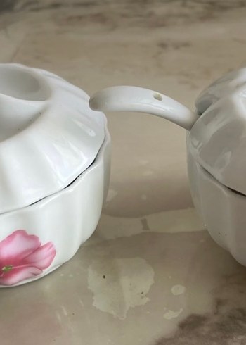 Çiçek Desenli Pastel Beyaz Kase Seti - Görsel 3