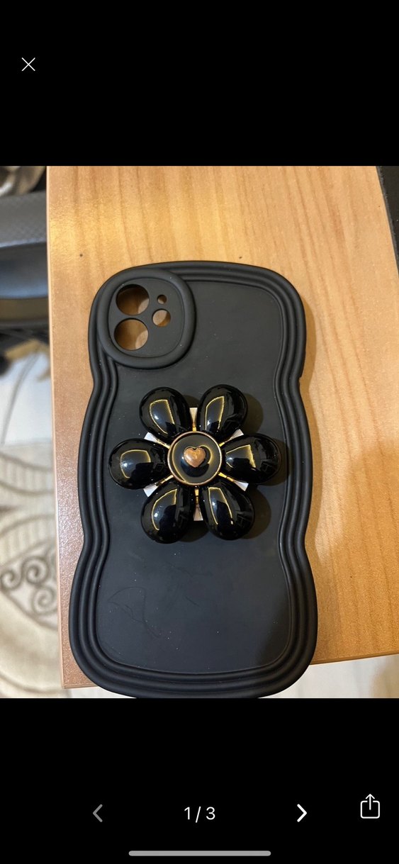 Düğmeli Siyah Bohem Telefon Kılıfı - Görsel 2