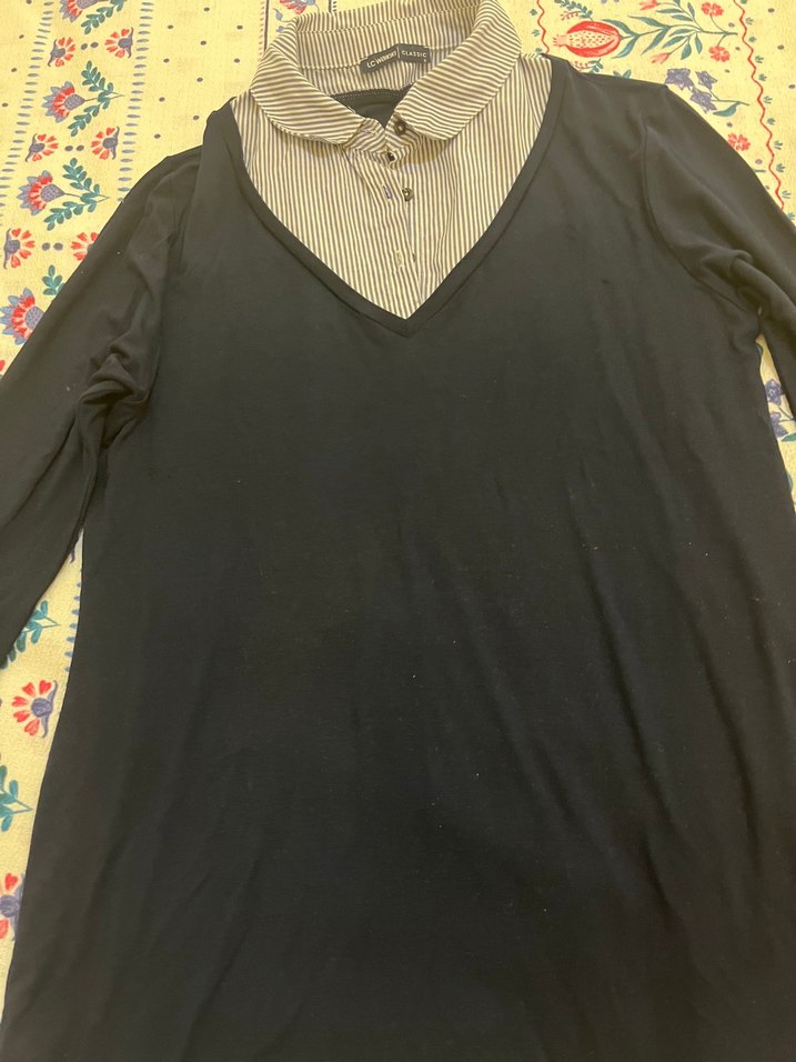 Düğmeli Yaka Detaylı Mavi Gömlek - Görsel 3