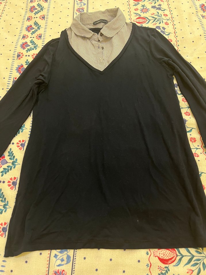 Düğmeli Yaka Detaylı Mavi Gömlek - Görsel 2