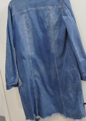 Diğer Düğmeli Mavi Kadın Denim kot ceket