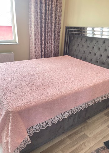 Pembe Nakışlı battaniye - Görsel 3