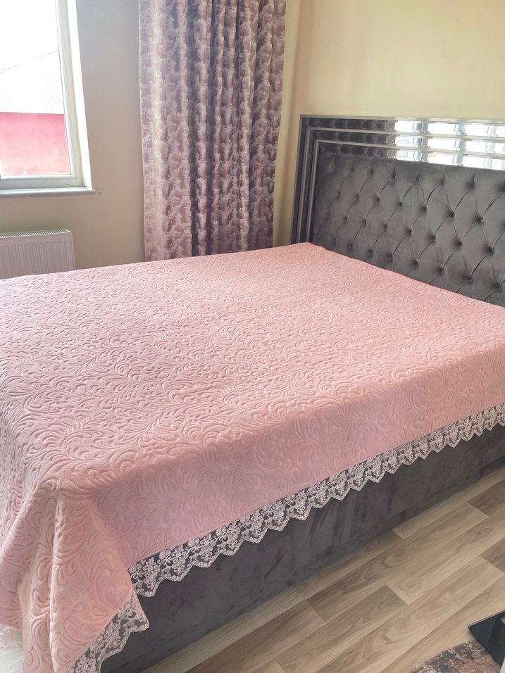 Pembe Nakışlı battaniye - Görsel 3