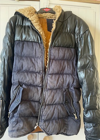 Siyah Deri erkek mont - Görsel 5