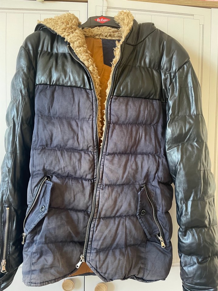 Siyah Deri erkek mont - Görsel 5