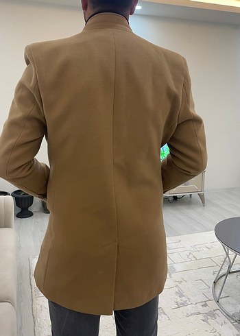 Düğmeli Kahverengi Süet Midi Erkek Kaban - Görsel 2