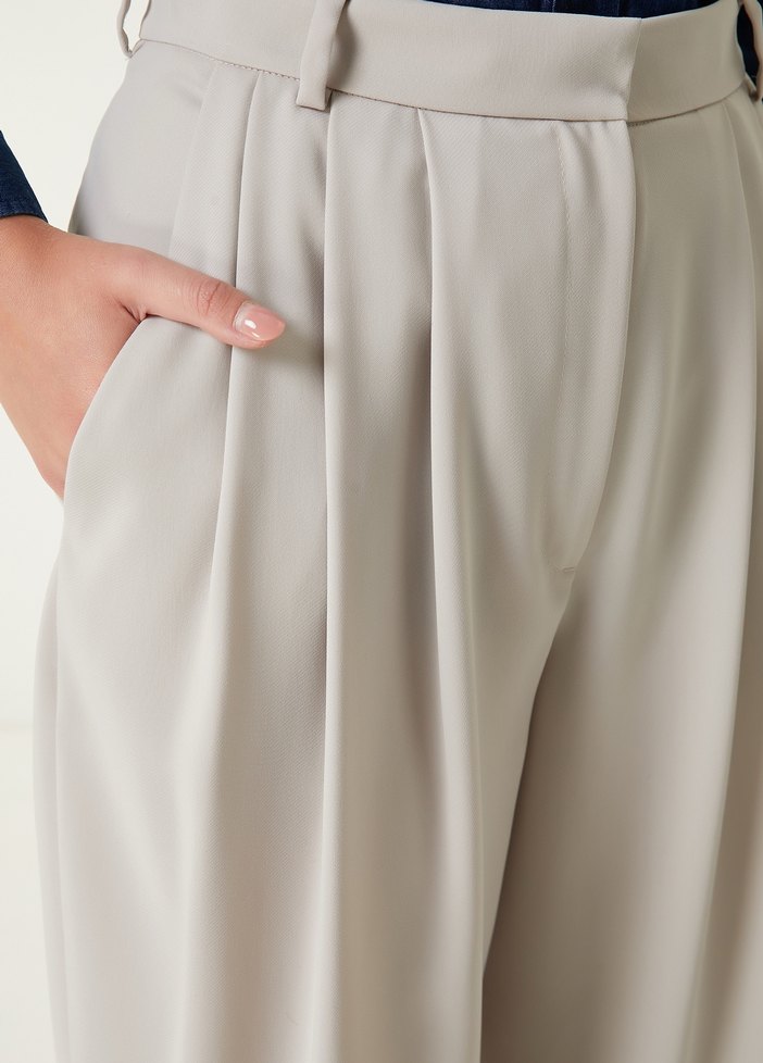 Beymen club Pileli taş rengi pantolon - Görsel 3