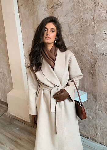 Massimo Dutti Bej Uzun Kaban