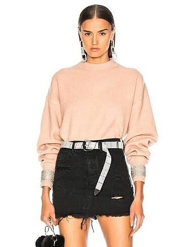 s Beden Alexander wang crystal taşlı kazak