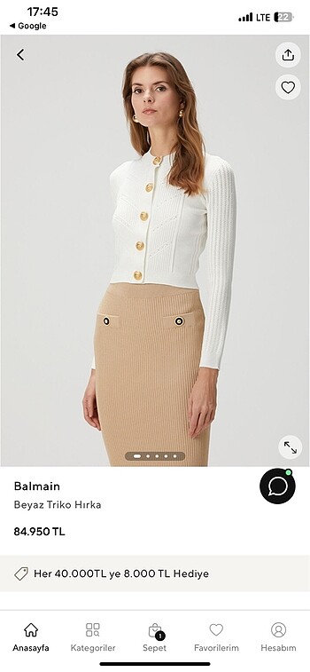Balmain Mavi hırka
