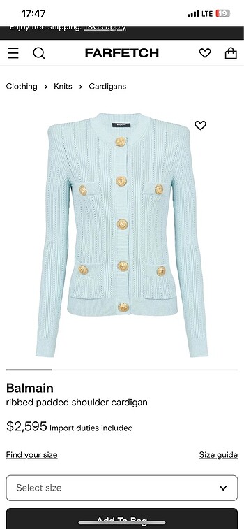 Balmain Balmain Mavi hırka
