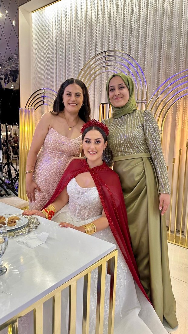 Bordo Kına Pelerini Kaftanı - Görsel 2