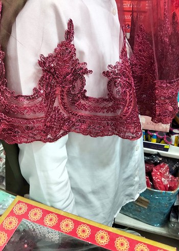 Henna Gelinlik Bordo Kına Alı,Kına Tefi,Kına Tacı