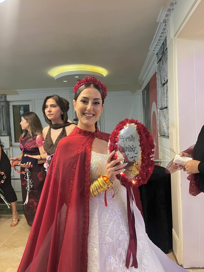 Bordo Kına Alı,Kına Tefi,Kına Tacı - Görsel 3