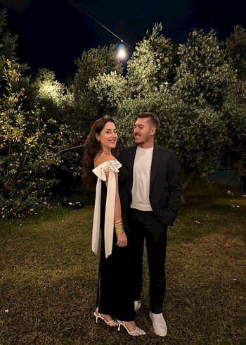 Fiyonklu Siyah Midi Abiye Elbise - Görsel 3