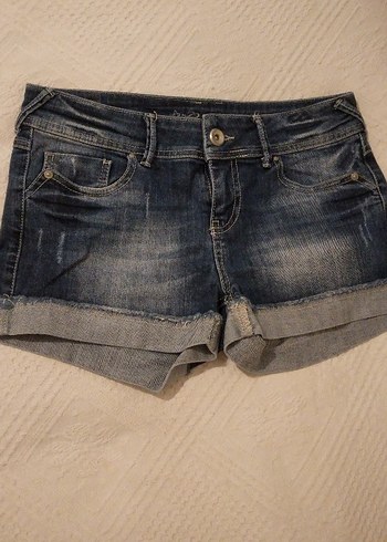 Kadın Mavi Mini Denim Şort