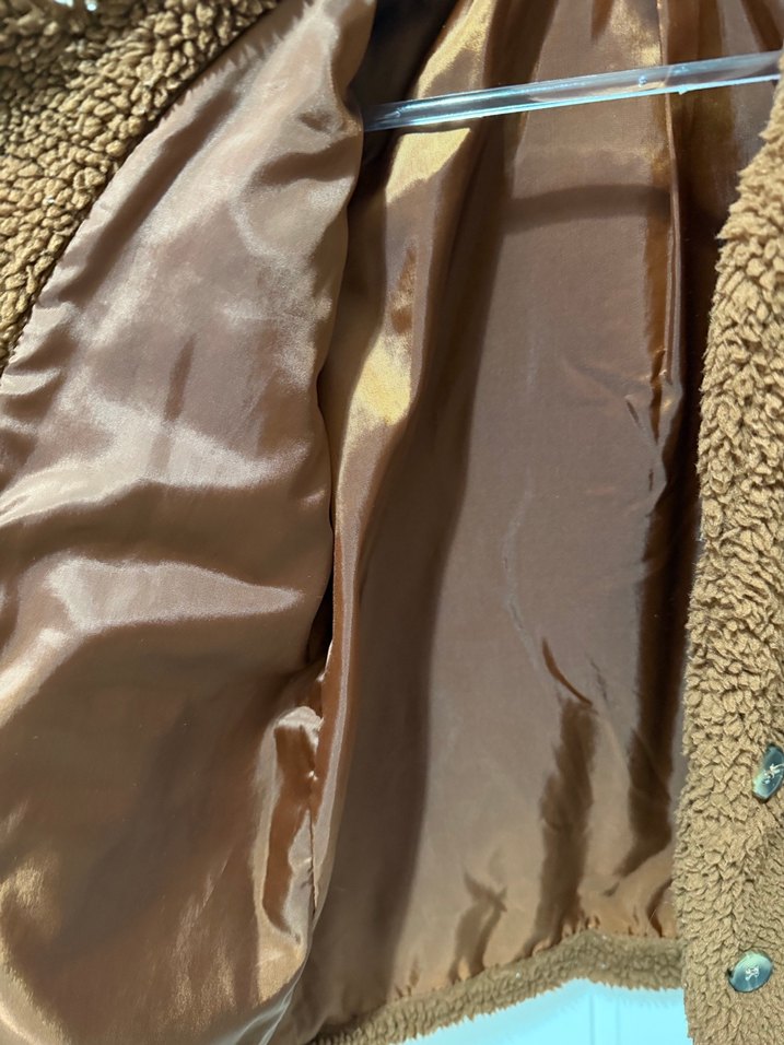 Kahverengi Peluş Kız Çocuk Kaban - Görsel 3