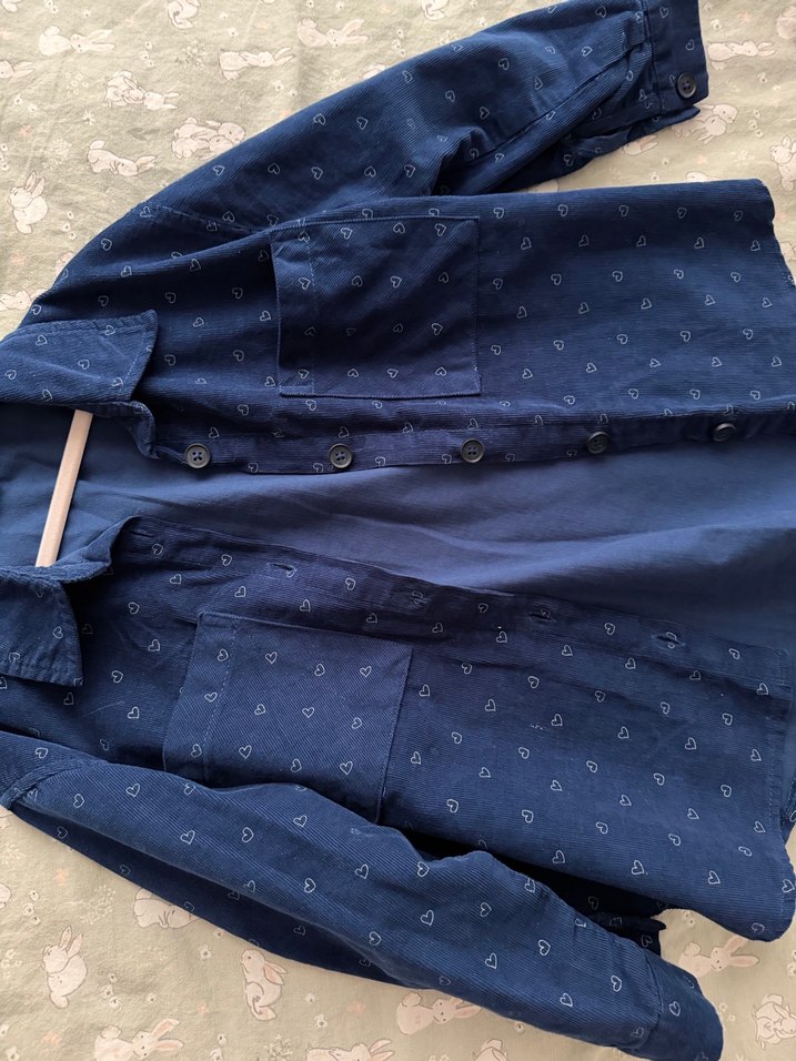 Düğmeli Lacivert Kız çocuk gömlek - Görsel 2