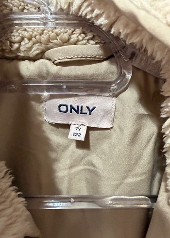 Kısa Kesim Bej Peluş çocuk mont - Görsel 4