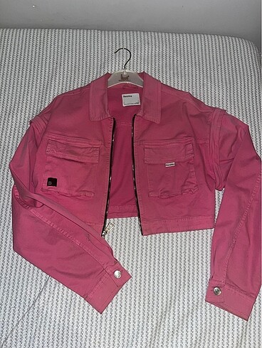 Bershka pembe kot ceket